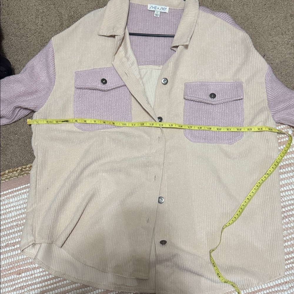 She + Sky Two-Tone Lilac&Soft Pink Shacket - Picture 6 of 6
